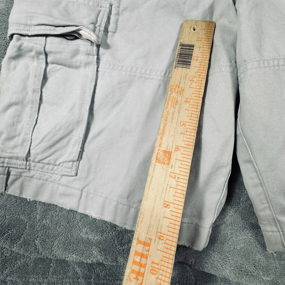 Abercrombie & Fitch Cotton Cargo Shorts Men 31 Heavy Button Fly Drawstring Y2K